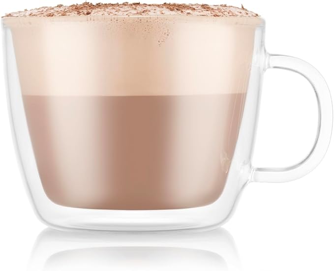 Bodum 15oz Double Wall Latte Mug, High-Heat Borosilicate Glass - Image 2