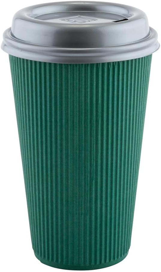 Restaurantware Ripple Wall Coffee Cups 500 Count 16 Ounce Insulated Forest - Image 8
