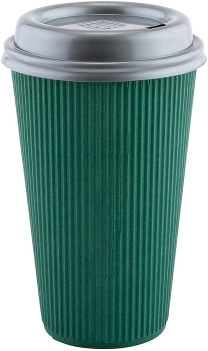Restaurantware Ripple Wall Coffee Cups 500 Count 16 Ounce Insulated Forest - Image 8