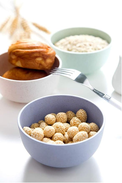 Wheat Straw Bowls 14oz Set of 4 - Unbreakable Cereal and Salad Bowl for Kids and Adults - Eco-Friendly Bowls for Snack, Soup and Dessert - Microwave & Dishwasher Safe