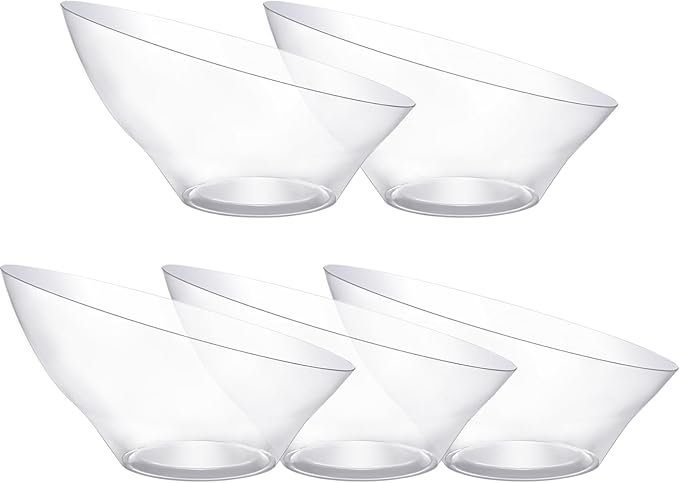 Bestluck 20 Oz Clear Plastic Party Bowls, 12 Pack | Disposable Snack Bowls by Bestluck