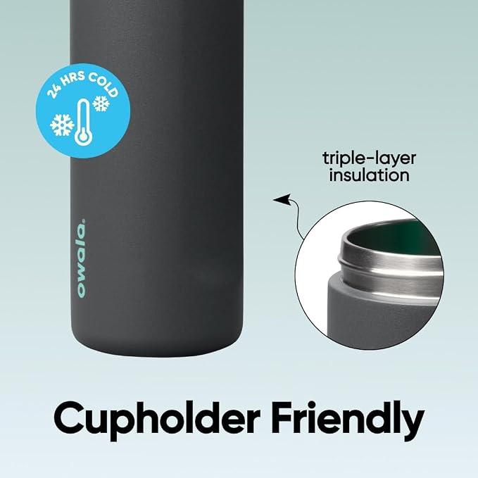 Owala FreeSip Stainless Steel Water Bottle 24 oz Foggy Tide - Image 4