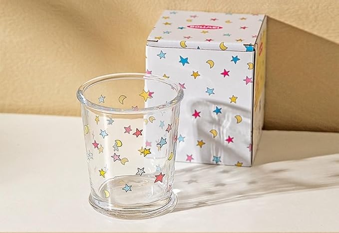 2 Pack 12 OZ Cute Glass Cup Star Drinking Glasses - Image 4