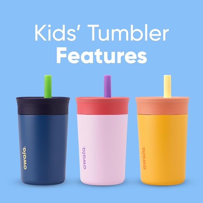 Owala Tumbler Kids Stainless Steel Water Bottle 12 oz Home Base | Insulated | - Image 7