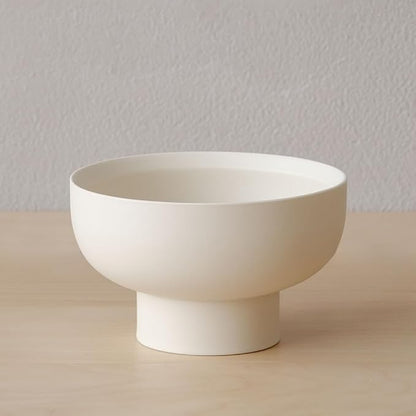 WENSHUO Pedestal Bowl, Decorative Ceramic Fruit Bowl, 5.5 in, Matte Crème | 20 by WENSHUO