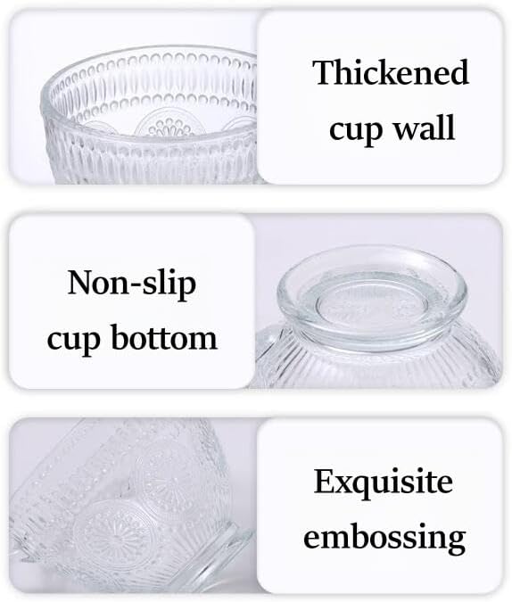 Vintage Coffee Mug 14 Oz Clear Embossed Glass Tea Cup - Image 6