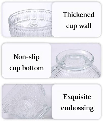 Vintage Coffee Mug 14 Oz Clear Embossed Glass Tea Cup - Image 6