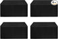 HolidayIdeas Fitted Black Tablecloths - 72 x 30 Inch - 4 Pack Rectangle Table Clothes for 6 Foot Tables, Polyester Fabric Table Cover for Vendor Booth, Parties, Holiday Dinner, Wedding, Trade Show