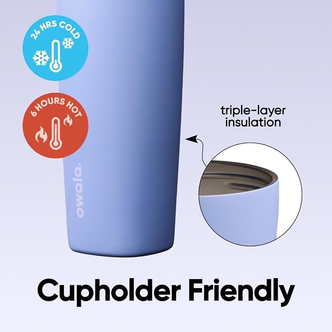 Owala SmoothSip Slider Insulated Stainless Steel Coffee Tumbler, Reusable Iced - Image 3