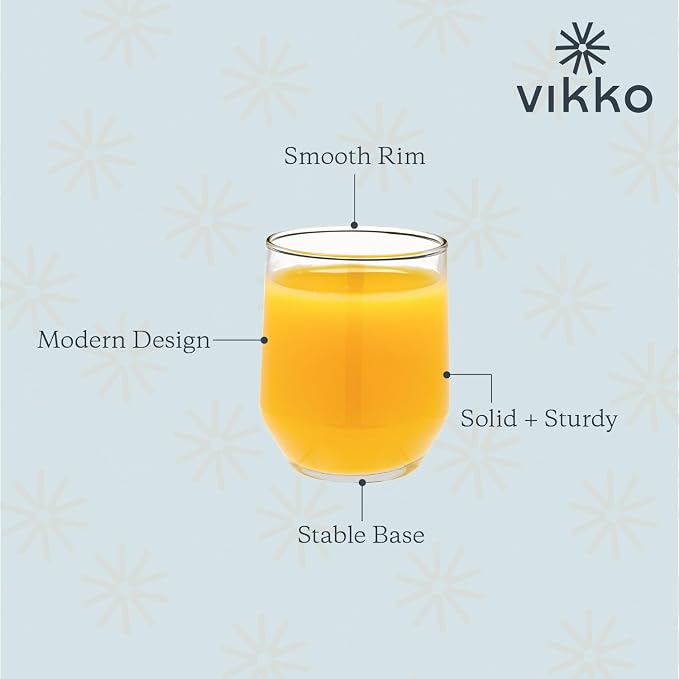 Vikko Small Juice Glasses 6 oz, Small Glass Cups, Drinking Glasses, Durable - Image 2