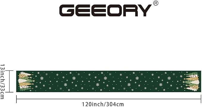 Christmas Table Runner 13x120 Inch, Xmas Trees Snowflakes Holiday Decorative - Image 6