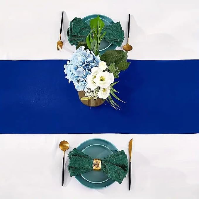 Royal Blue Table Runners, 12x108 Inches, 6 Pack | Satin, Silk and Smooth Fabric - Image 6