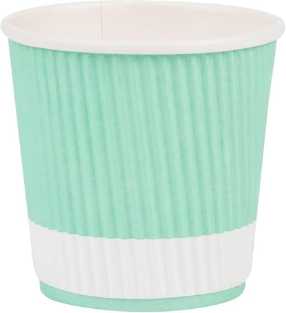 Restaurantware Ripple Wall Coffee Cups 500 Count 4 Ounce Insulated Light Green - Image 2