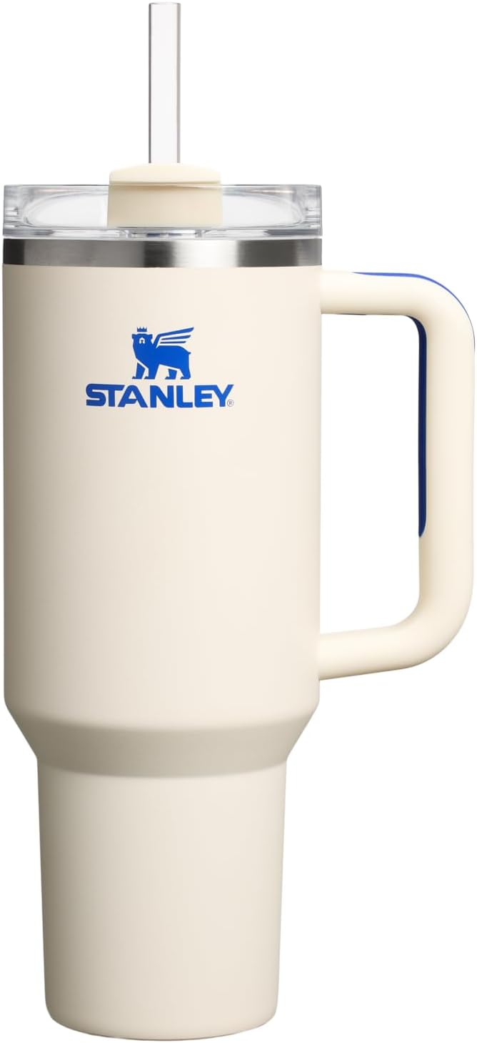 STANLEY Quencher H2.0 Flow State Tumbler, 40 oz, Cream Royal | Handle and Straw by Unknown