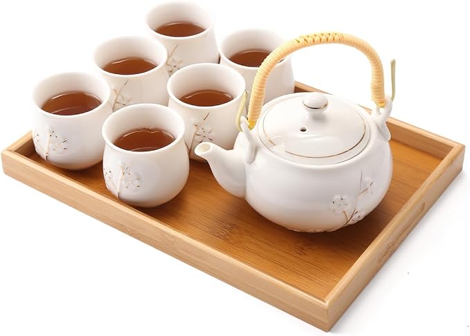 Dujust Japanese White Porcelain Tea Set by DUJUST