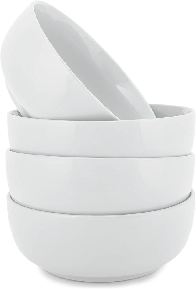 Elanze Designs Bistro Glossy Ceramic 7 inch Dinnerware Bowls Set of 4 by ElanzeDesigns