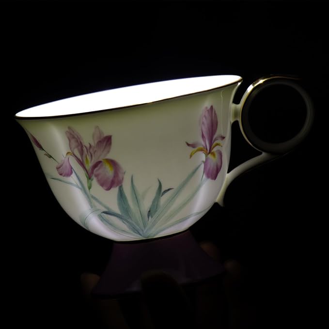 KAMMAK Ceramic Coffee Cups Saucers Set of 2, Porcelain Espresso Cups - Image 6