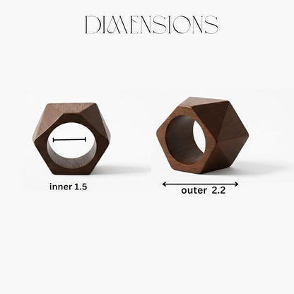 Classic Handmade Napkin Rings Set, Dining Table Holders - Image 5
