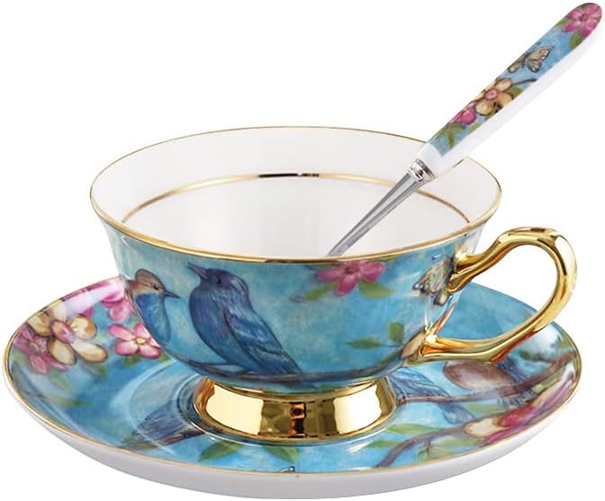 Bone China Blue Bird Tea Cup by PFEDXOON