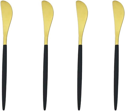 Black Gold Flatware, Royal 4 Piece Matte Black Handle 18/10 Stainless Steel - Image 2