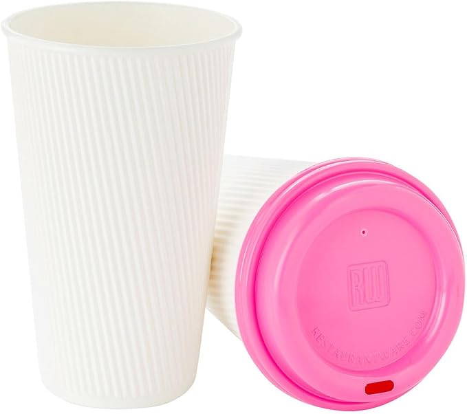 Restaurantware 16 Ounce Ripple Wall Disposable Coffee Cups, 500 Insulated White - Image 14