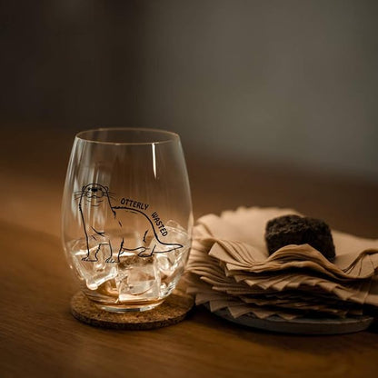 Perfectinsoy Otterly Wasted 15 oz Stemless Wine Glass, Transparent, Funny Otter - Image 7