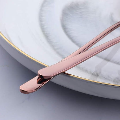 Buyer Star 5-pieces Rose Gold Dinner Table Spoons 8-Inch Stainless Steel Metal Korean Soup Spoons
