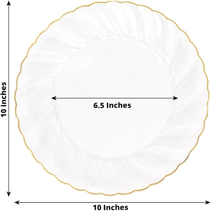 Efavormart 10-Pack 10" Clear Plastic Dinner Plates - Image 3