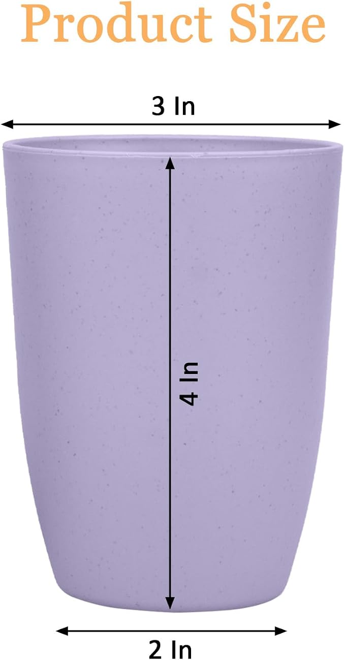 Wheat Straw Cups set of 4, Unbreakable Drinking Cup | 12 Oz Reusable Cups - Image 2