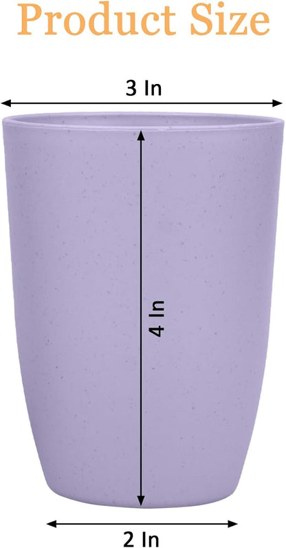 Wheat Straw Cups set of 4, Unbreakable Drinking Cup | 12 Oz Reusable Cups - Image 2