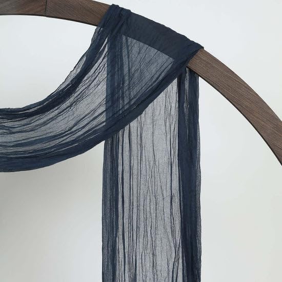 Efavormart 20ft Navy Blue Gauze Cheesecloth Wedding Arch Drapery Fabric - Image 8