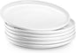 Jassceram 8.5 Inch Small Dinner Plates Set of 6, Ceramic Plates for Salad, Snack, Dessert and Appetizer - Microwave, Oven and Dishwasher Safe, Scratch Resistant and Lead-free, White