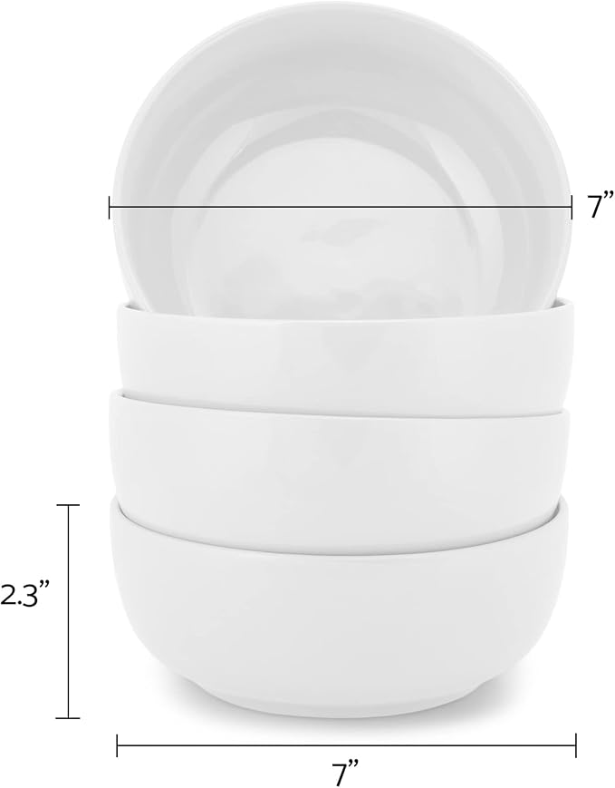 Elanze Designs Bistro Glossy Ceramic 7 inch Dinnerware Bowls Set of 4 - Image 3