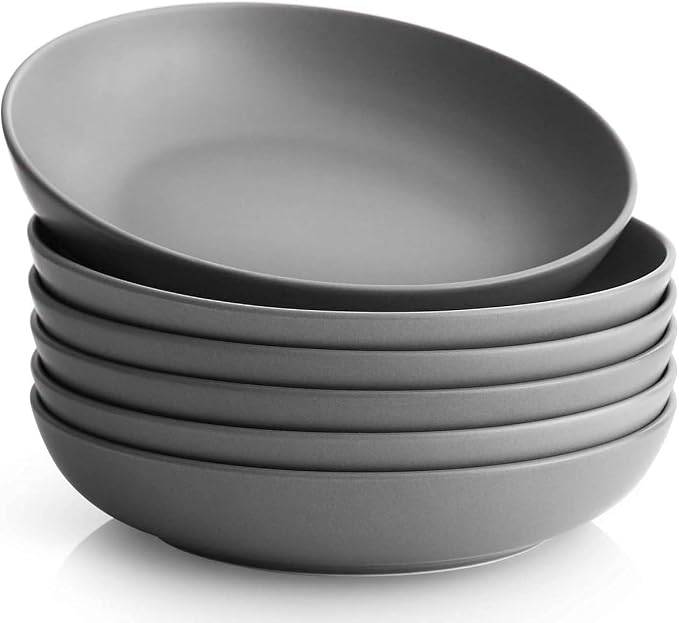 Y YHY Pasta Bowls Set of 6, Large Salad Serving Bowls, Porcelain Soup Bowls 30 by YYHY