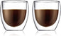 Bodum Double Wall Glasses pack of 2 PAVINA - 250ml Coffee Cups - Dishwasher by Bodum