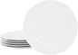Elama Henryi 6 Piece Embossed Rim Detail Porcelain White 8.75 Inch Salad Plate by Elama