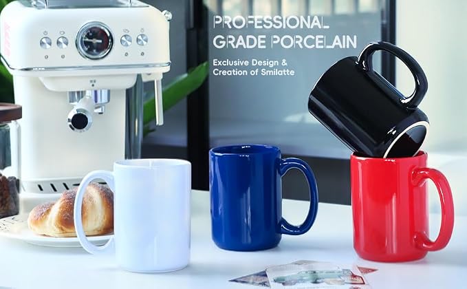 16 OZ Coffee Mug, Classic Blank Ceramic Cup - Image 7