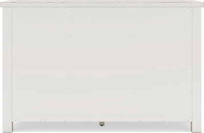 Signature Design by Ashley Robbinsdale Casual 4-Door Dining Server with Adjustable Shelves and Felt-Lined Drawers, White