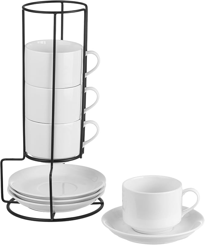 YOLIFE 8oz Porcelain Stackable Cappuccino Cups by YOLIFE