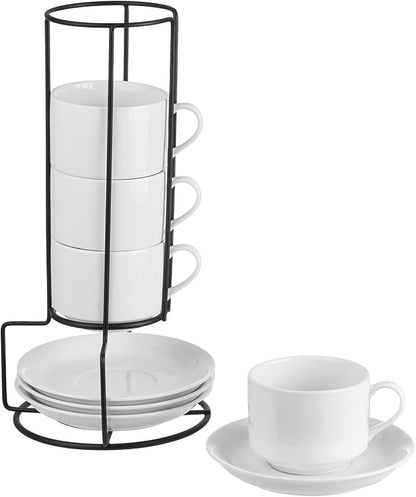 YOLIFE 8oz Porcelain Stackable Cappuccino Cups by YOLIFE