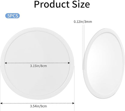 5-Pack White Silicone Coasters, Non-Slip Drink Coasters - Image 2