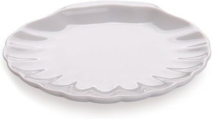 Restaurantware 3.1 x 2.9 Inch Shell Plates 10 Chip-Resistant Mini Tasting Plates - Serve Hors D'oeuvres Desserts or Snacks For Samples or Individual Portions White Porcelain Appetizer Plates