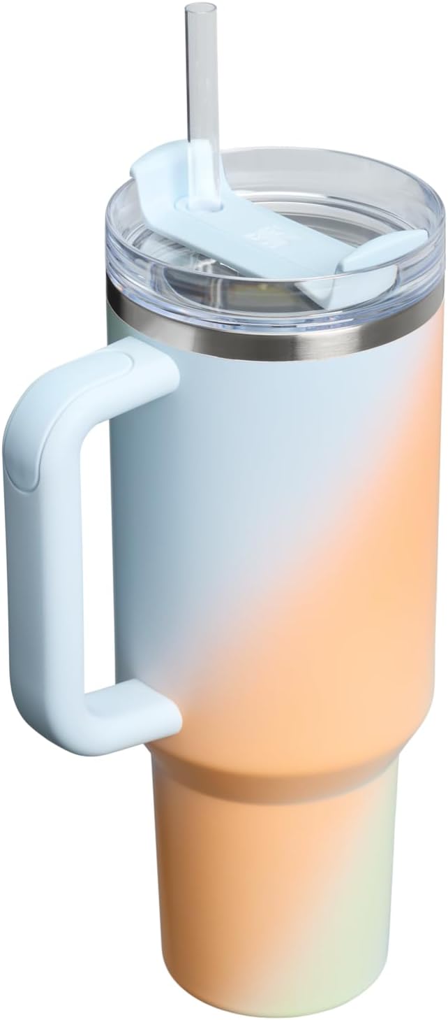 STANLEY Quencher H2.0 Flow State Tumbler, 40 oz, Sunrise Spiral | Handle and - Image 3