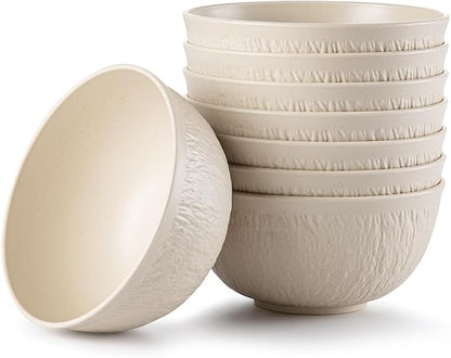 HXYPN 8pcs Unbreakable Cereal Bowls Wheat Straw Bowl Sets plastic soup bowls by HXYPN