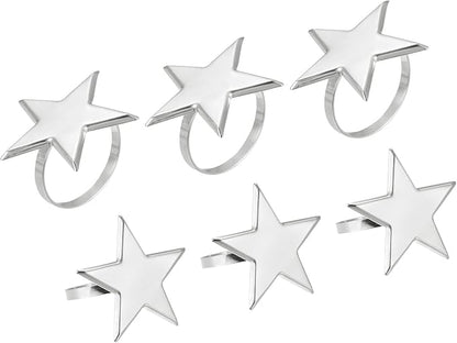uxcell Metal Napkin Rings Set of 6, Star Napkin Ring Holder Buckle by uxcell