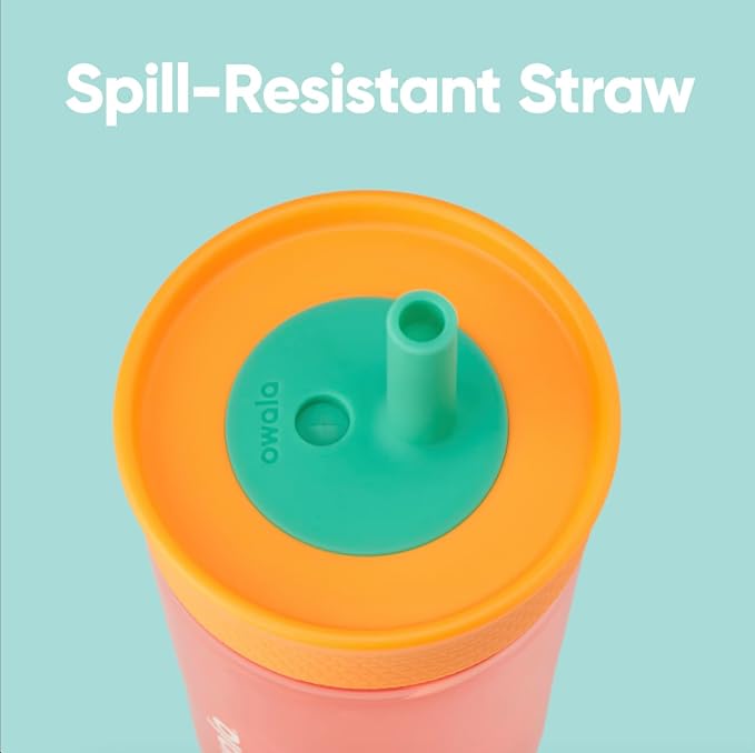 Owala Tumbler Kids Plastic Water Bottle 15 oz Watermelon | Spill-Resistant Lid - Image 2
