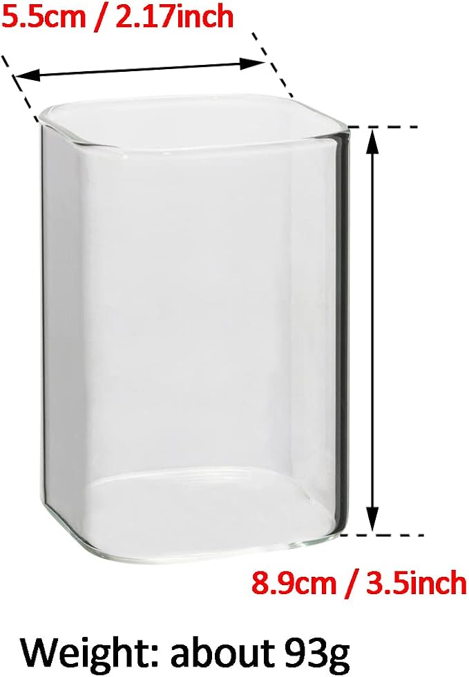 Tupalizy Square Glass Cups Tumbler Highball Drinking Glasses - Image 2