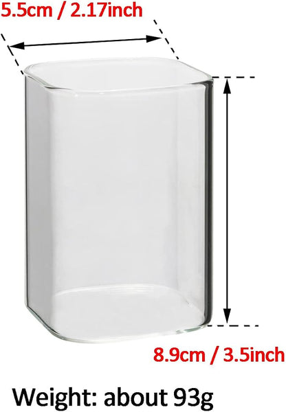 Tupalizy Square Glass Cups Tumbler Highball Drinking Glasses - Image 2