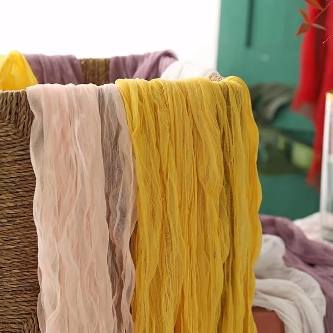 Peach Cheesecloth Table Runner Cheese Cloth Wedding Birthday Party Decor | 10Ft - Image 5