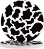 Milch Cow Skin Texture Coasters Set for Wood Table Black White Spot Monochrome Tabletop Protection Mat for Mugs and Cups 4 Inch for Kitchen Office Home